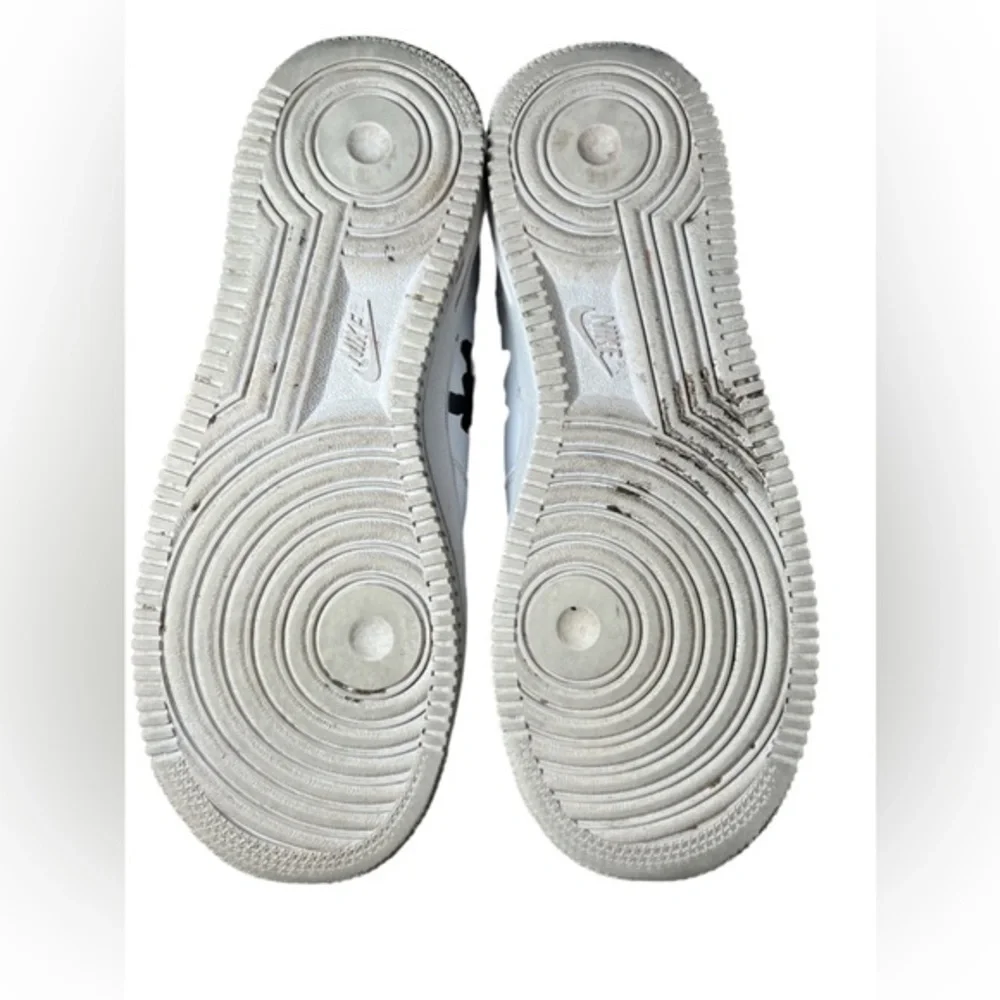 Nike Air Force 1 drip shoes sneakers Size 7Y white & customized black Nike‎ logo